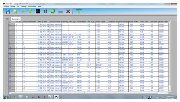 Download the measurement data stored in the instrument memory to the PC. This can be stored in File and can be Exported to EXCEL for report generation, trend analysis, etc.